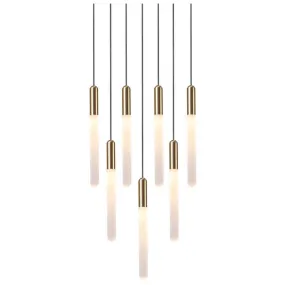 JS-SV-H/L 325- 7L Matt Gold/Matt Copper 30w Double Height Chandelier
