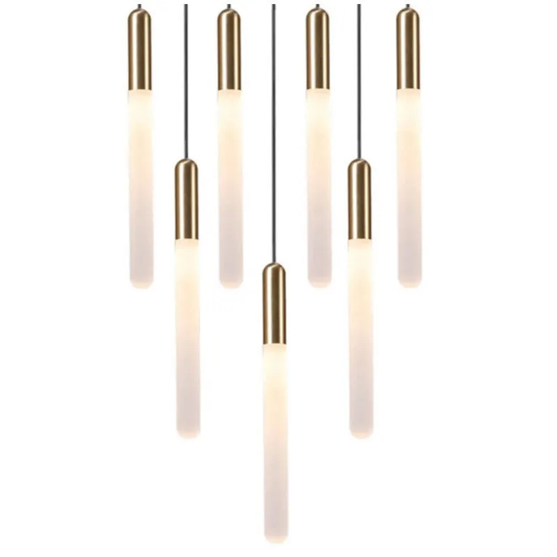JS-SV-H/L 325- 7L Matt Gold/Matt Copper 30w Double Height Chandelier