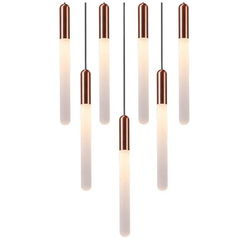 JS-SV-H/L 325- 7L Matt Gold/Matt Copper 30w Double Height Chandelier