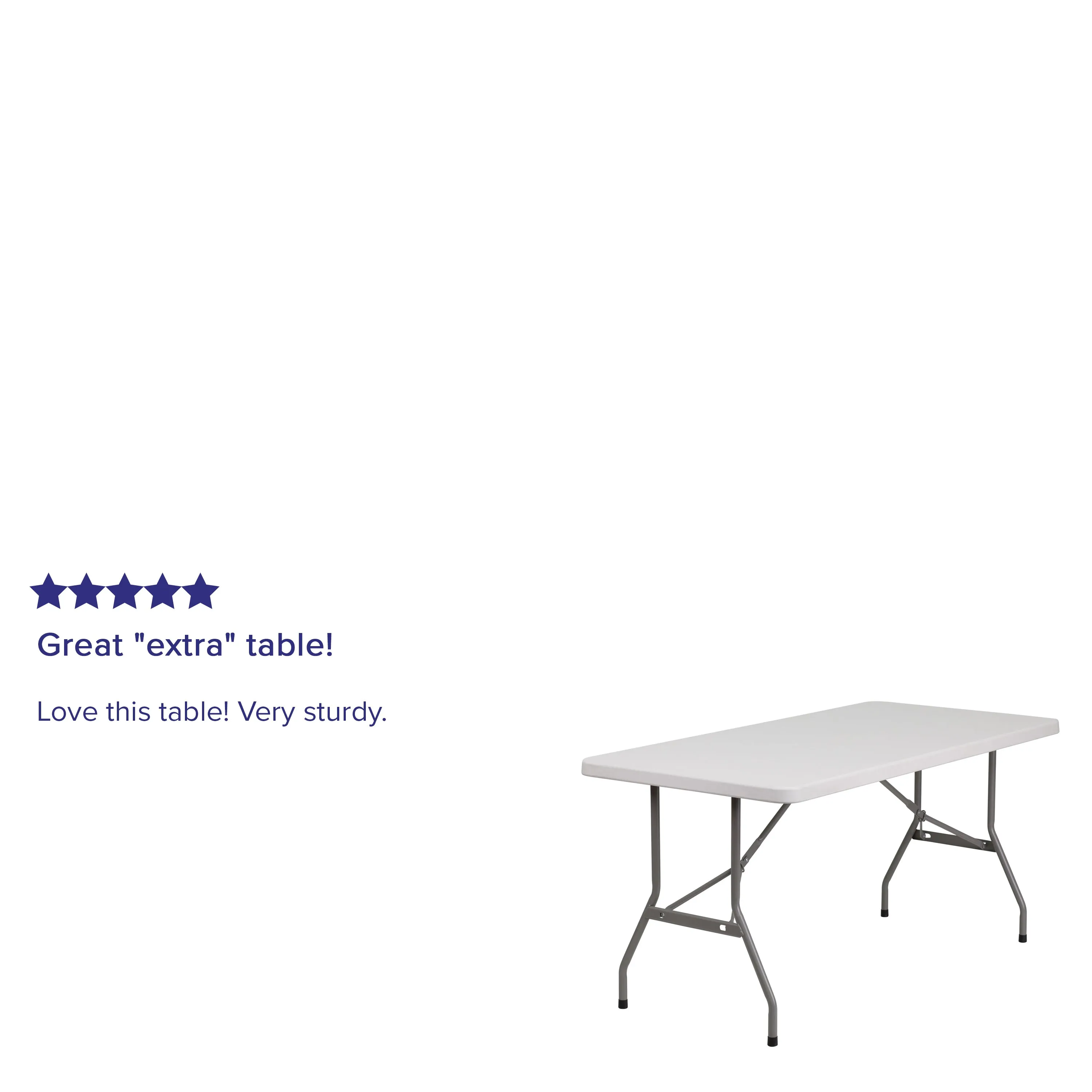 Kathryn 5-Foot Granite White Plastic Folding Table