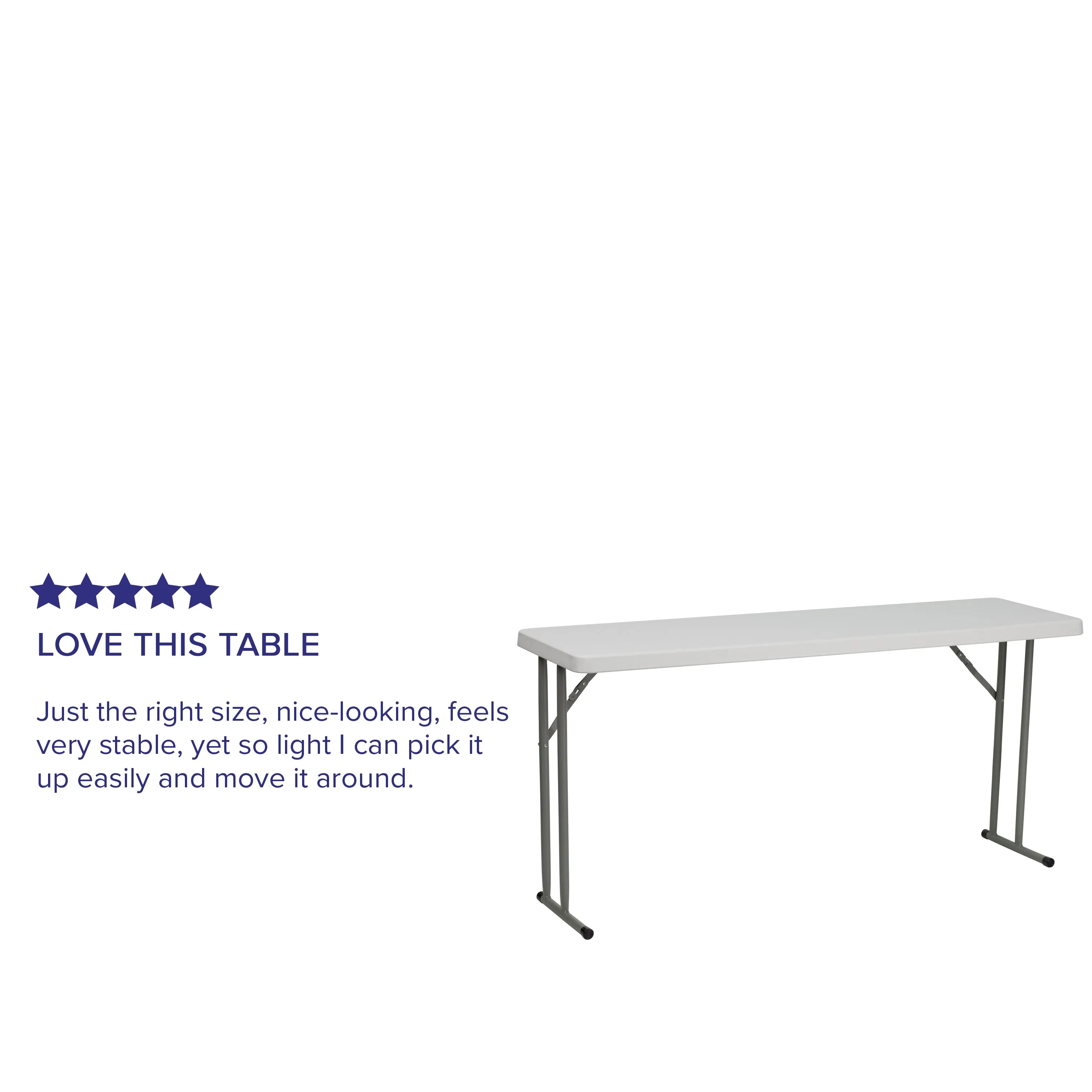 Kathryn 5-Foot Granite White Plastic Folding Training Table