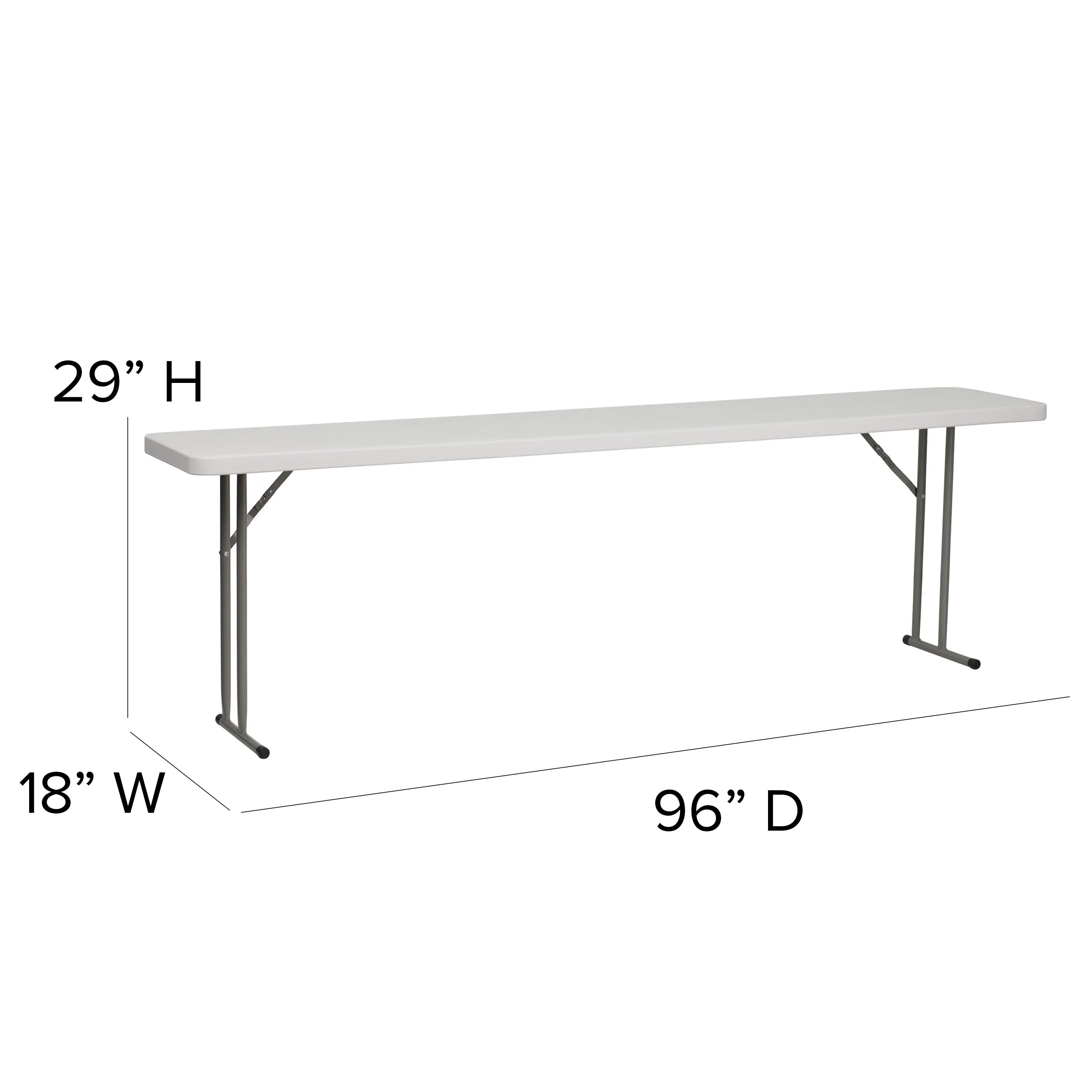 Kathryn 8-Foot Granite White Plastic Folding Training Table