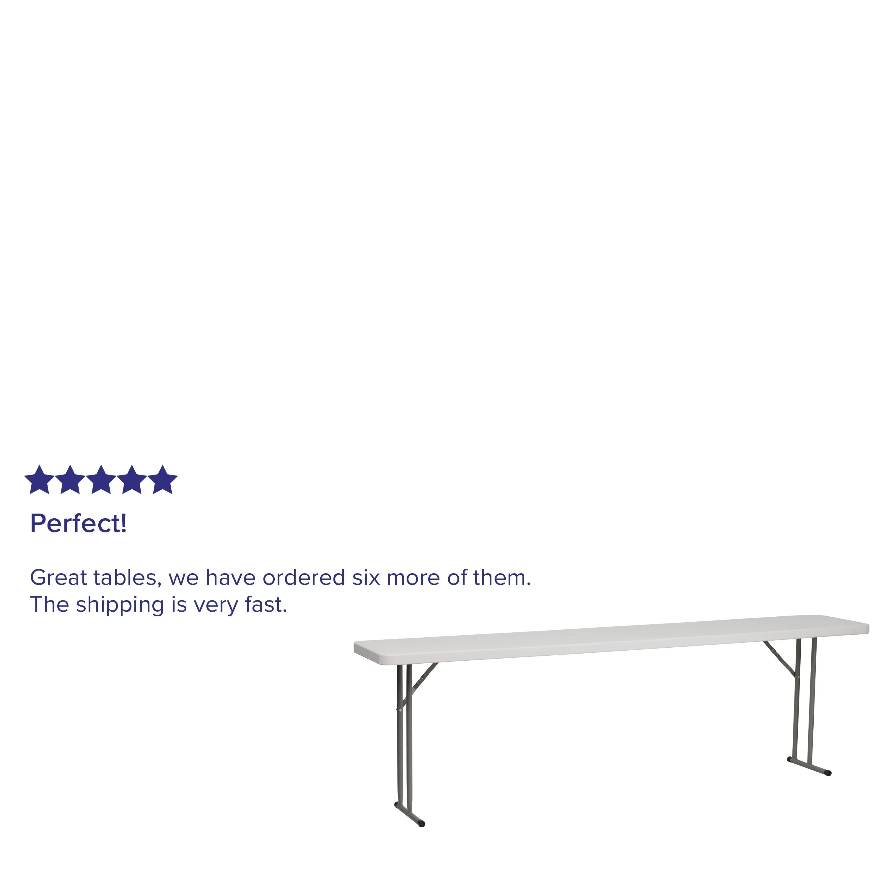 Kathryn 8-Foot Granite White Plastic Folding Training Table
