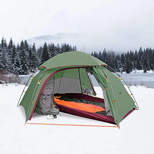 KAZOO Lightweight Backpacking Tent 2 Person Waterproof Camping Tents 2 People Hiking Tents Two Person Aluminum Poles Double Layer