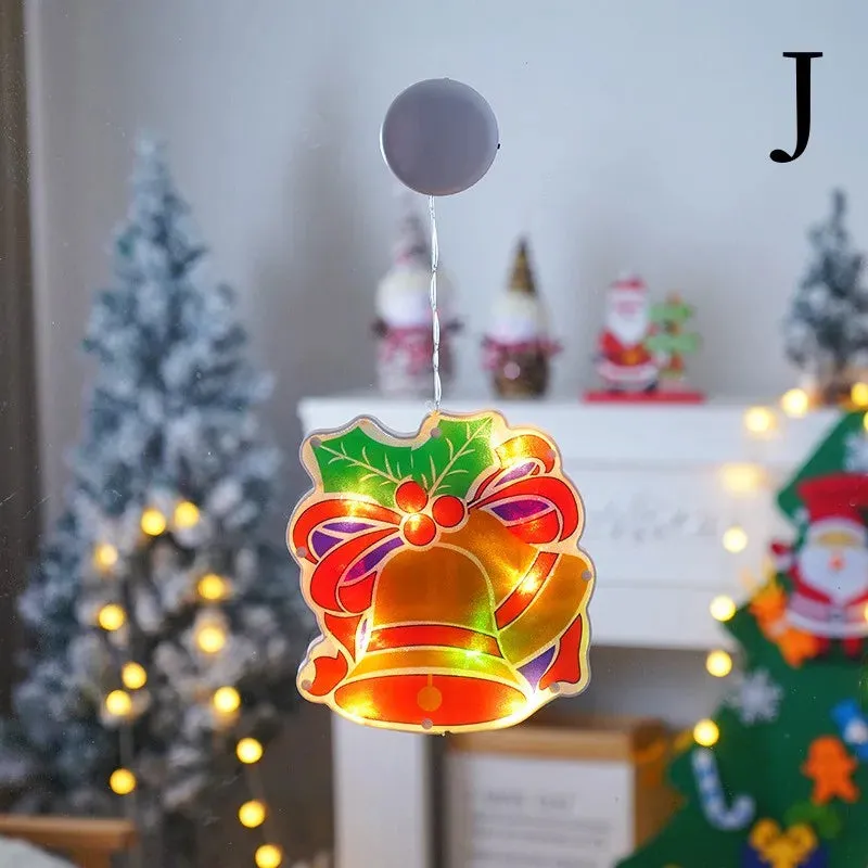 LED Christmas Window Lights with Hanging Tree Ornament