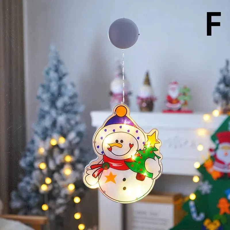 LED Christmas Window Lights with Hanging Tree Ornament