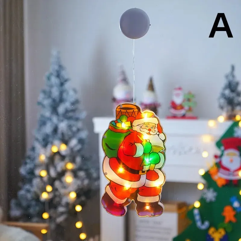 LED Christmas Window Lights with Hanging Tree Ornament