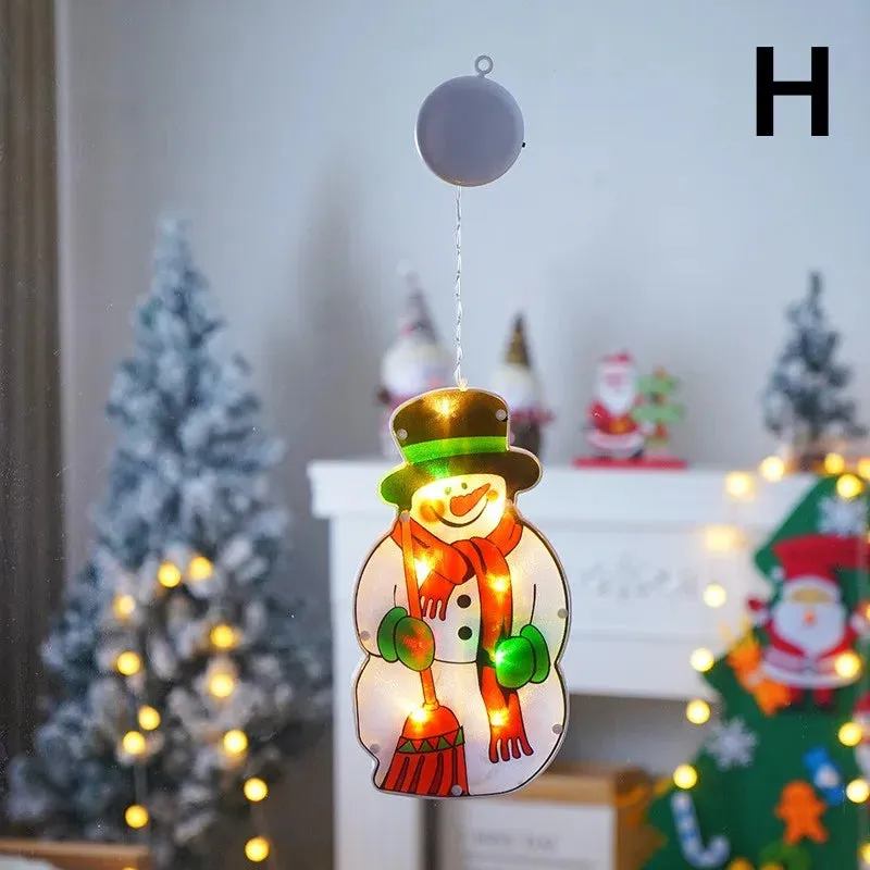 LED Christmas Window Lights with Hanging Tree Ornament