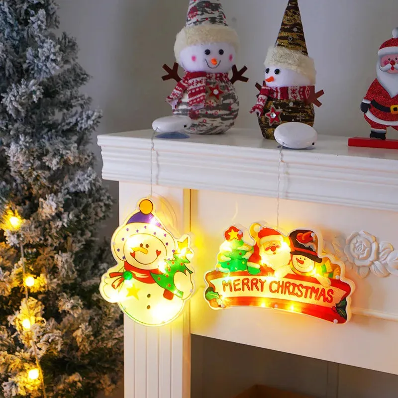 LED Christmas Window Lights with Hanging Tree Ornament