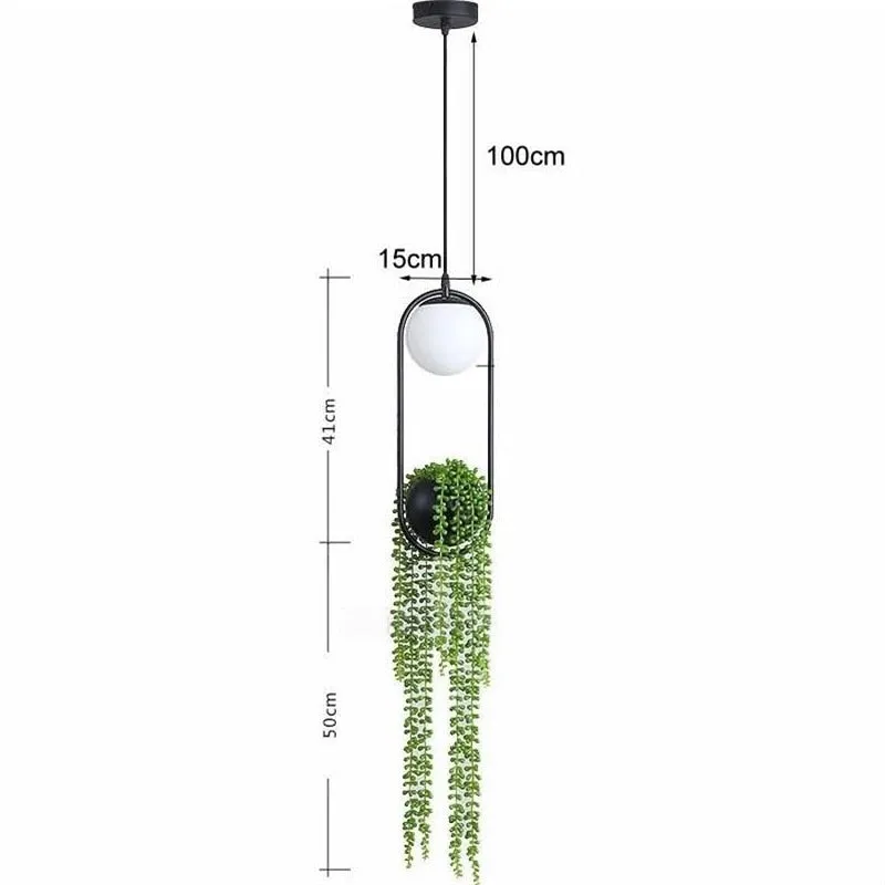 Led Plant Pendant Lights Flower Pot Hanging Lamp