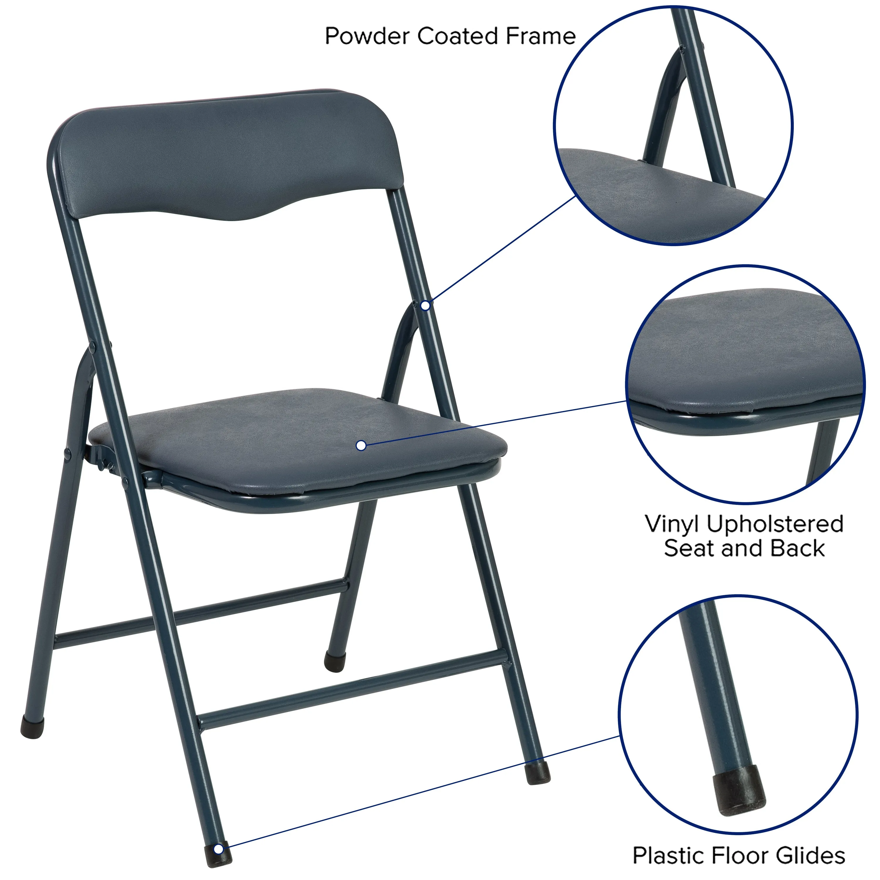 Mindy Kids Navy 5 Piece Folding Table and Chair Set