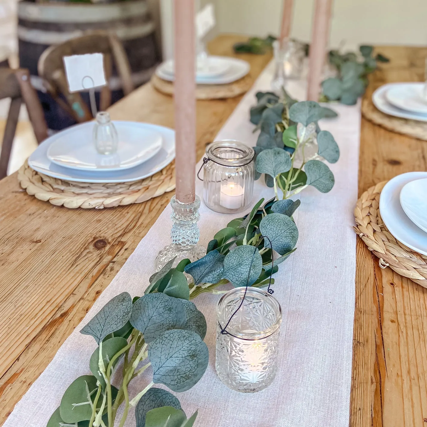 Natural Cotton Table Runner 5m