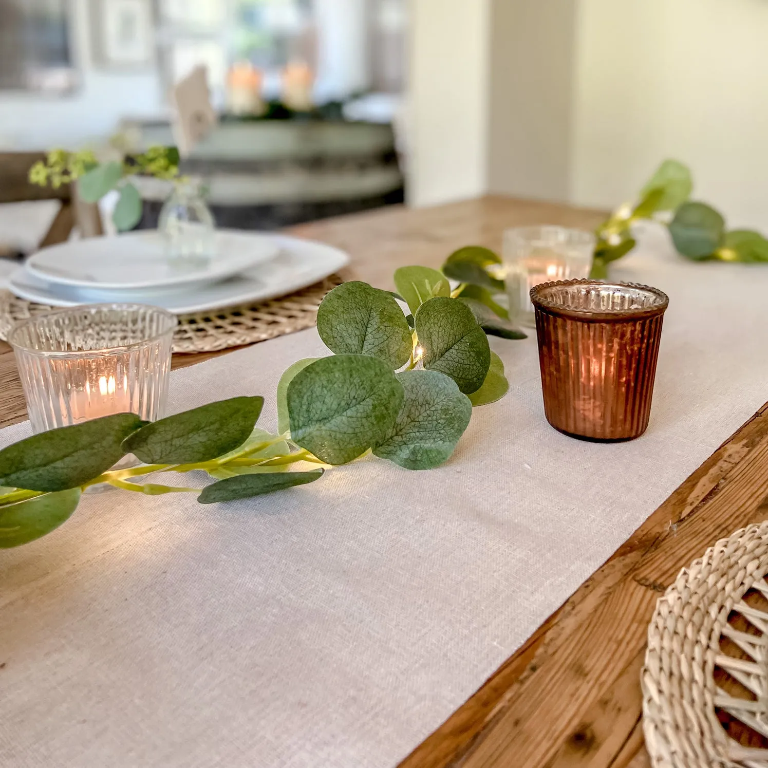 Natural Cotton Table Runner 5m