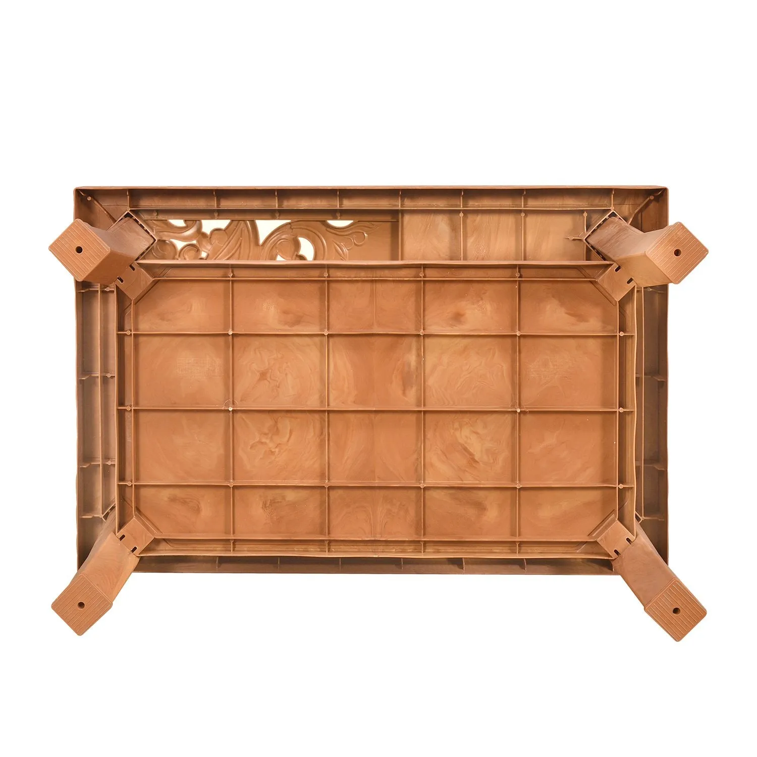 Nilkamal Center Table 2 Carv & Glass (Pear Wood)