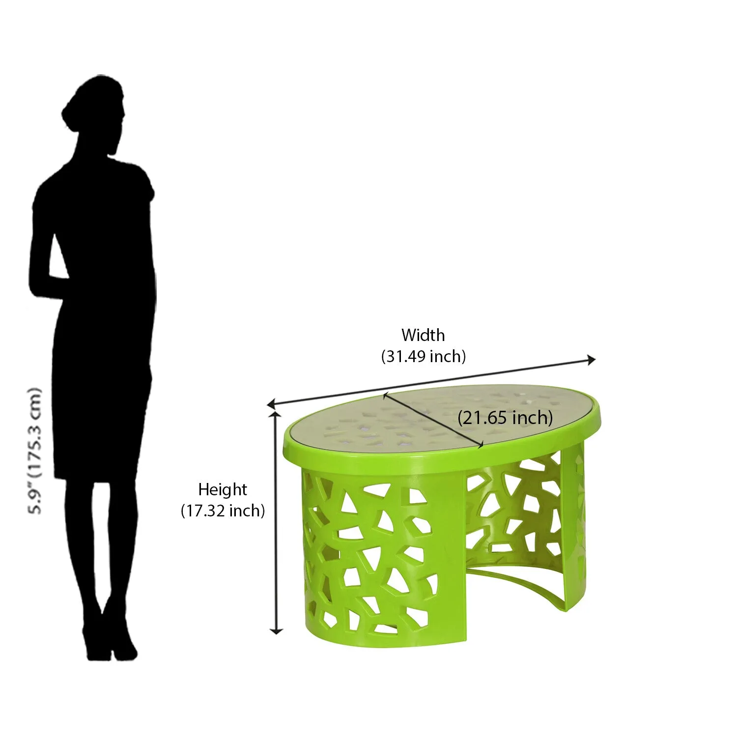 Nilkamal Crystal Plastic Centre Table