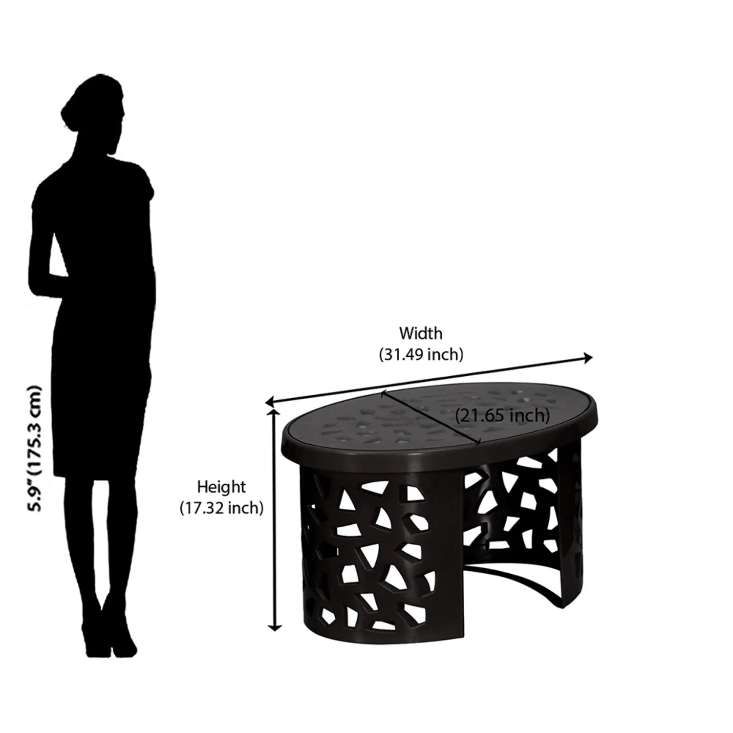 Nilkamal Crystal Plastic Centre Table