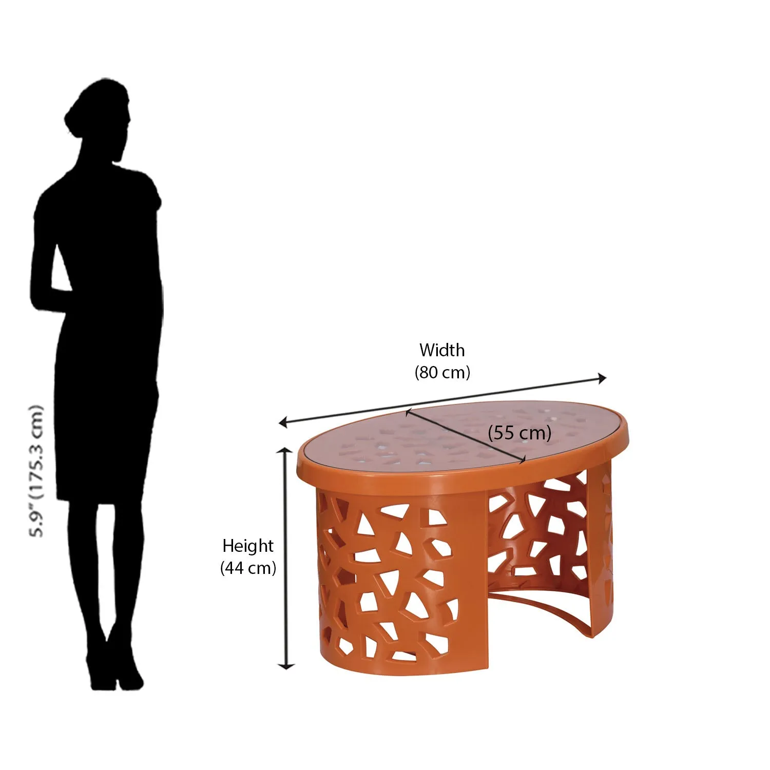 Nilkamal Crystal Plastic Centre Table