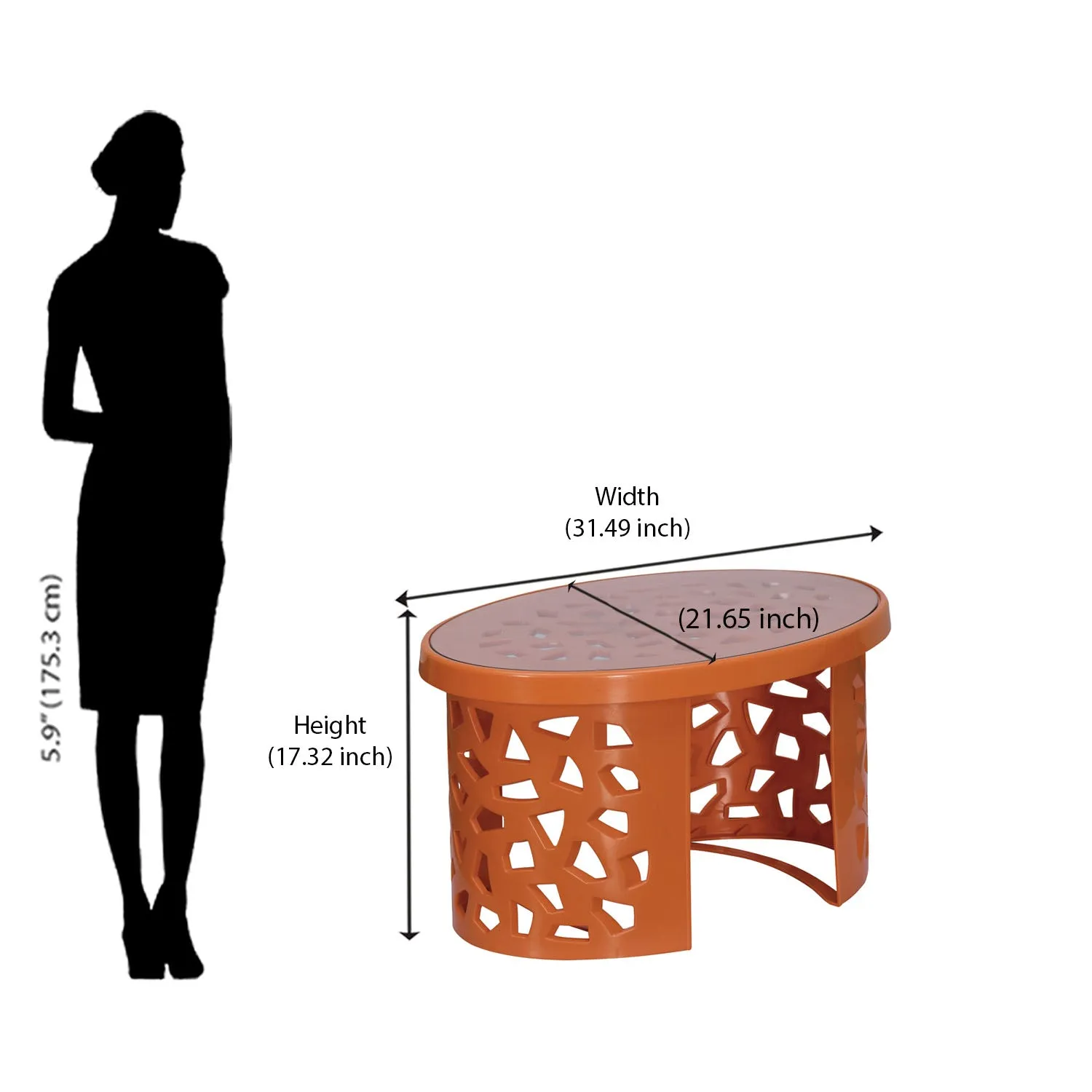 Nilkamal Crystal Plastic Centre Table