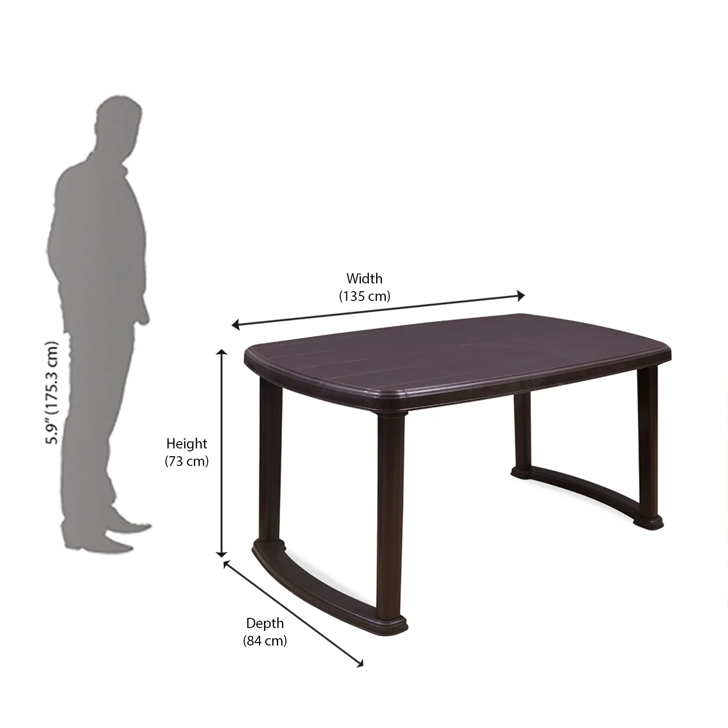 Nilkamal Mega Dining Table (Weather Brown)