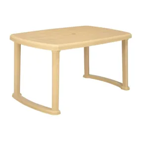 Nilkamal Mega Plastic Table L1360 x W840 x H720mm Marble Beige