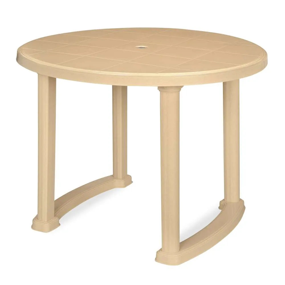 Nilkamal Meridian Plastic Table L100 x H710mm Marble Beige