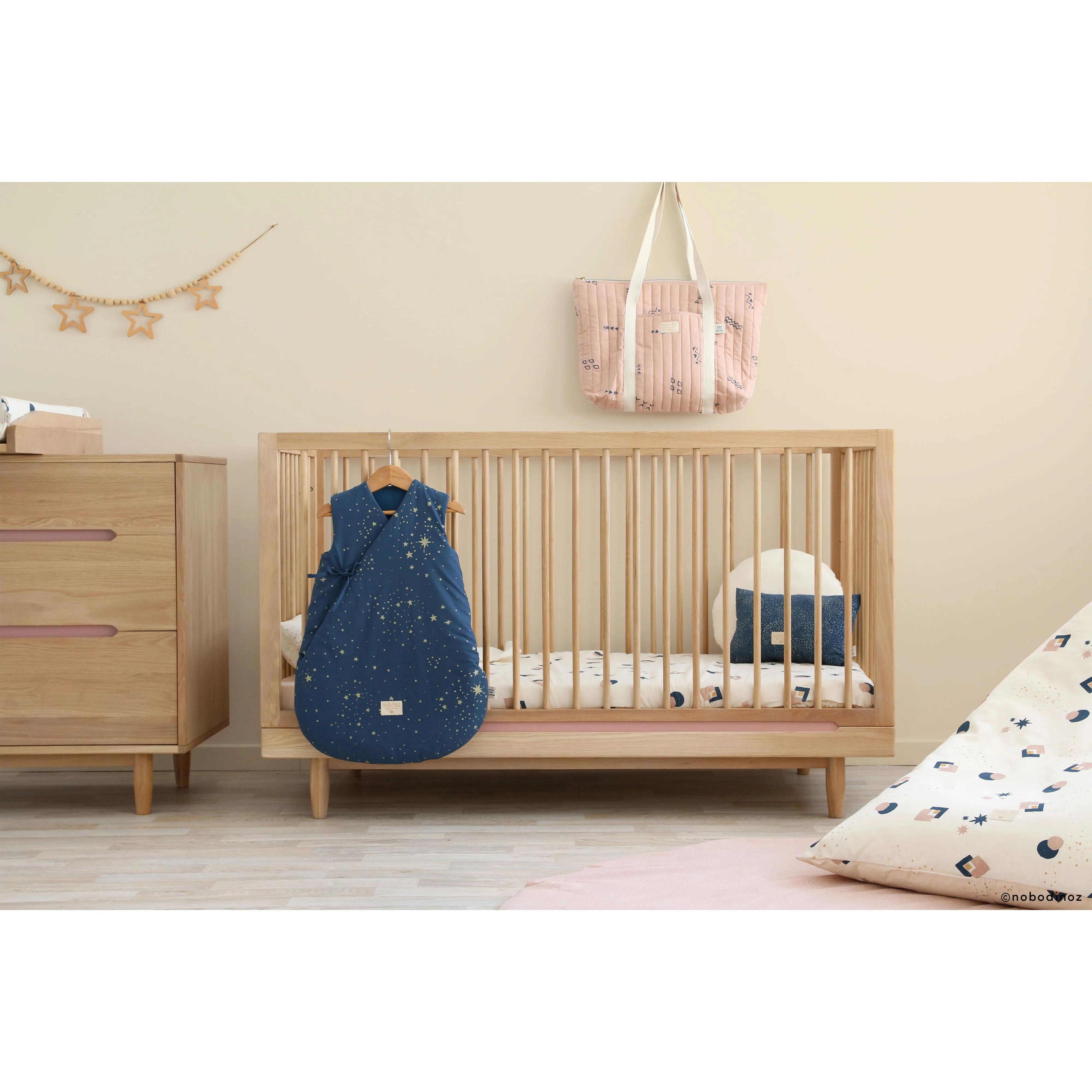nobodinoz Sleeping Bag Cloud Gold Stella/ Night Blue