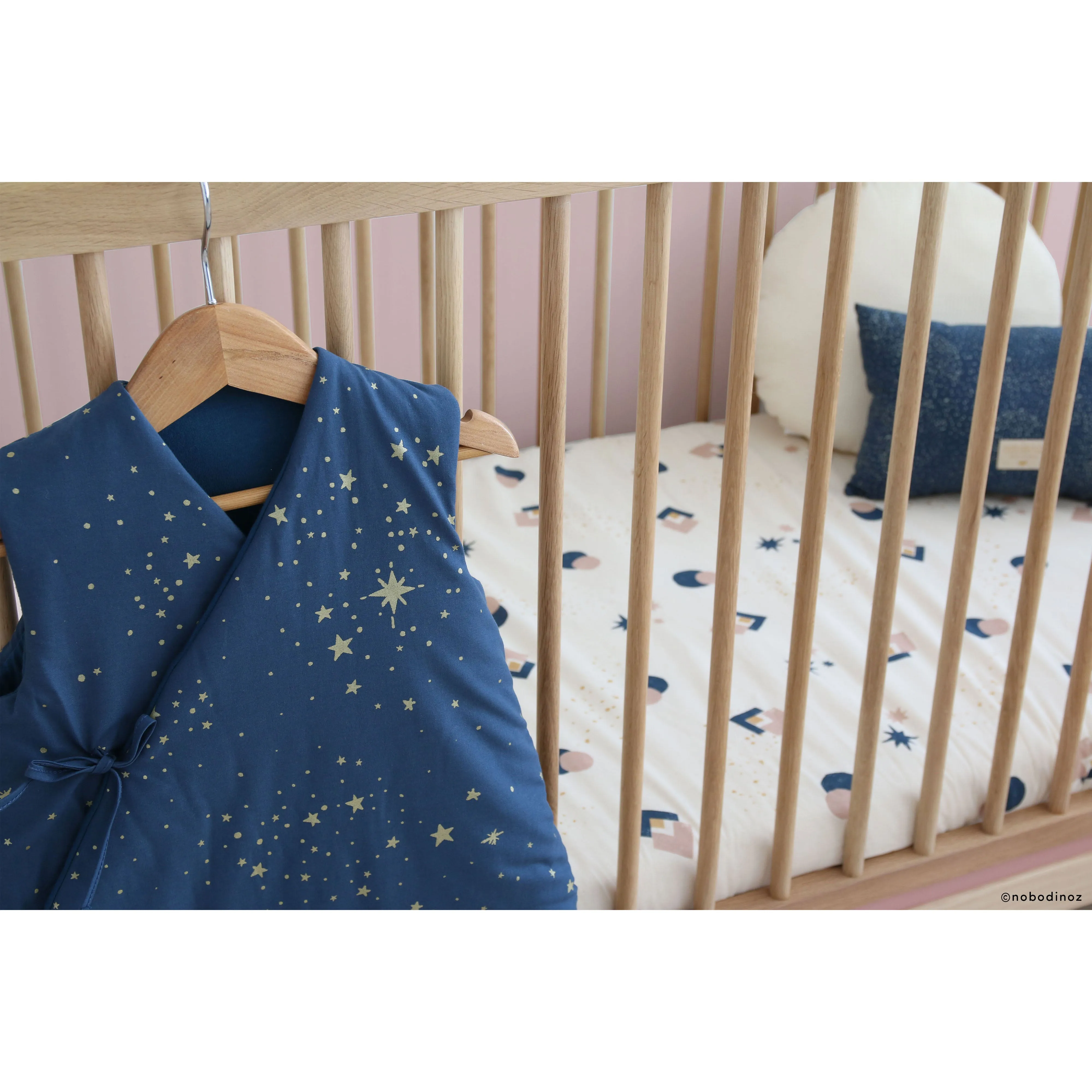 nobodinoz Sleeping Bag Cloud Gold Stella/ Night Blue