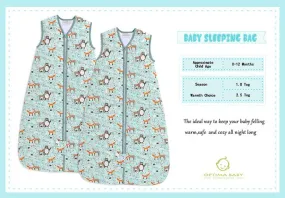 OptimaBaby Bear Fox Deer Baby Sleeping Bag 1.0 Tog Small (0-12M)