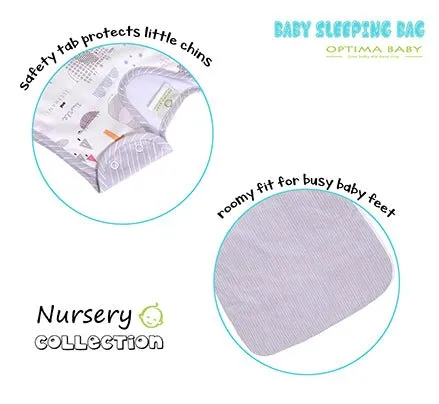 OptimaBaby Elephant Giraffe Animals Baby Sleeping Bag 1.0 Tog Small (0-12M)