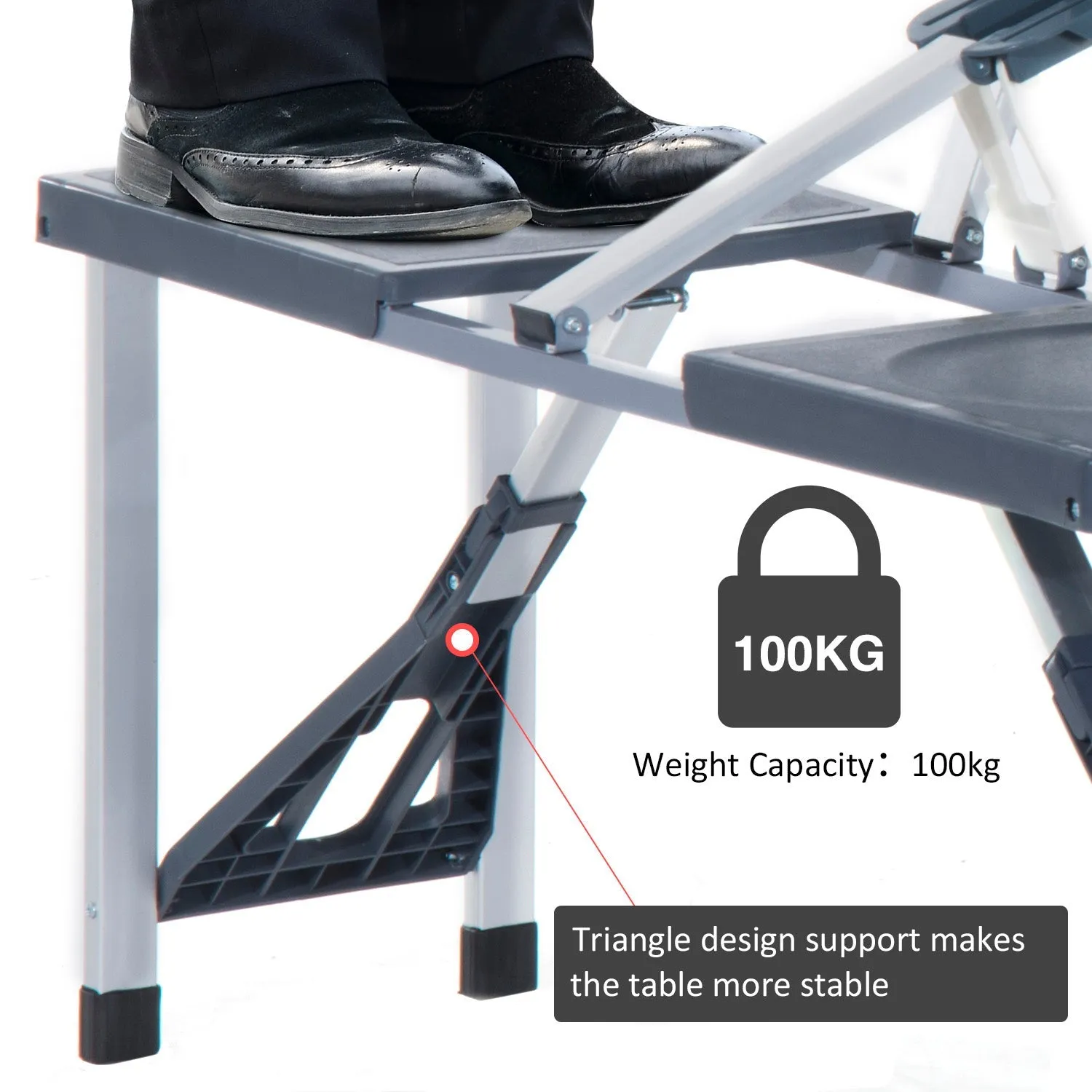 Outsunny Folding Camping Table And Chair Set