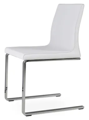 Polo - Flat Chair with White PPM Seat and Chrome Base by BNT sohoConcept