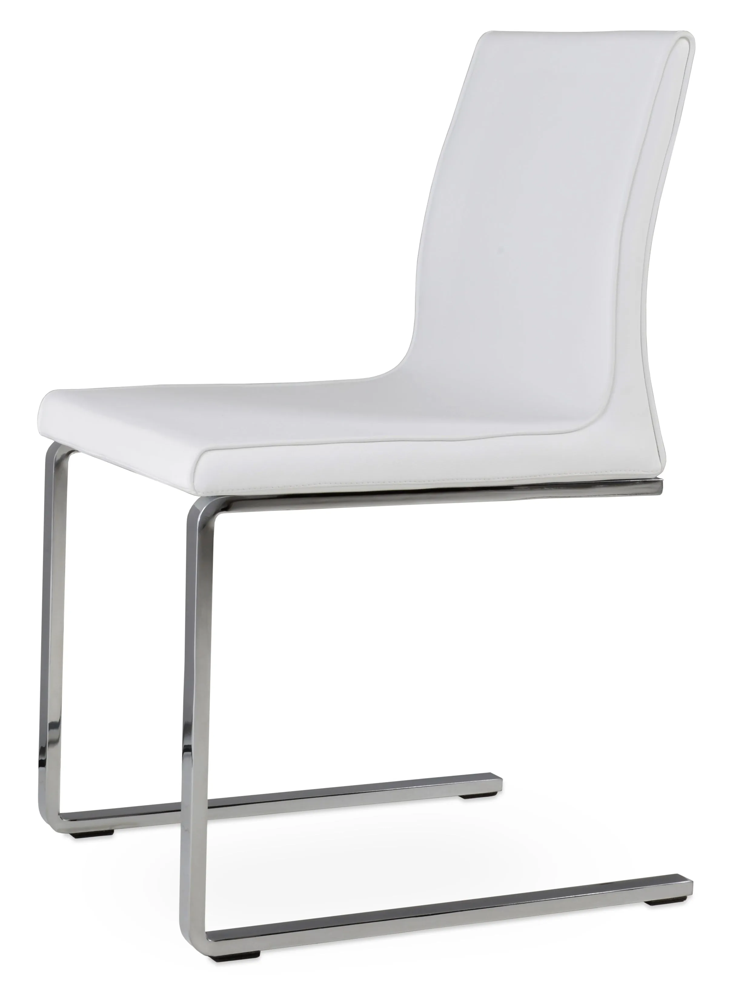 Polo - Flat Chair with White PPM Seat and Chrome Base by BNT sohoConcept