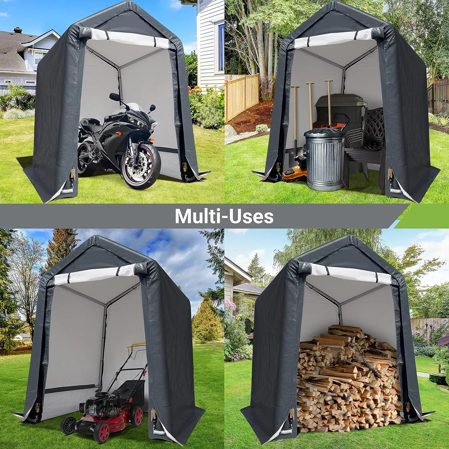 Portable Compact Pop Up Garage Carport Tent 6' x 8'