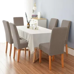Taupe Embossed Dining Chair Cover