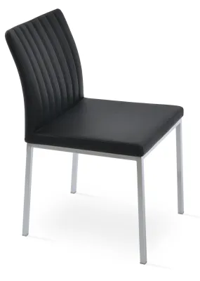 Zeyno - Metal Chair with Black Leatherette Seat and Chrome Base by BNT sohoConcept